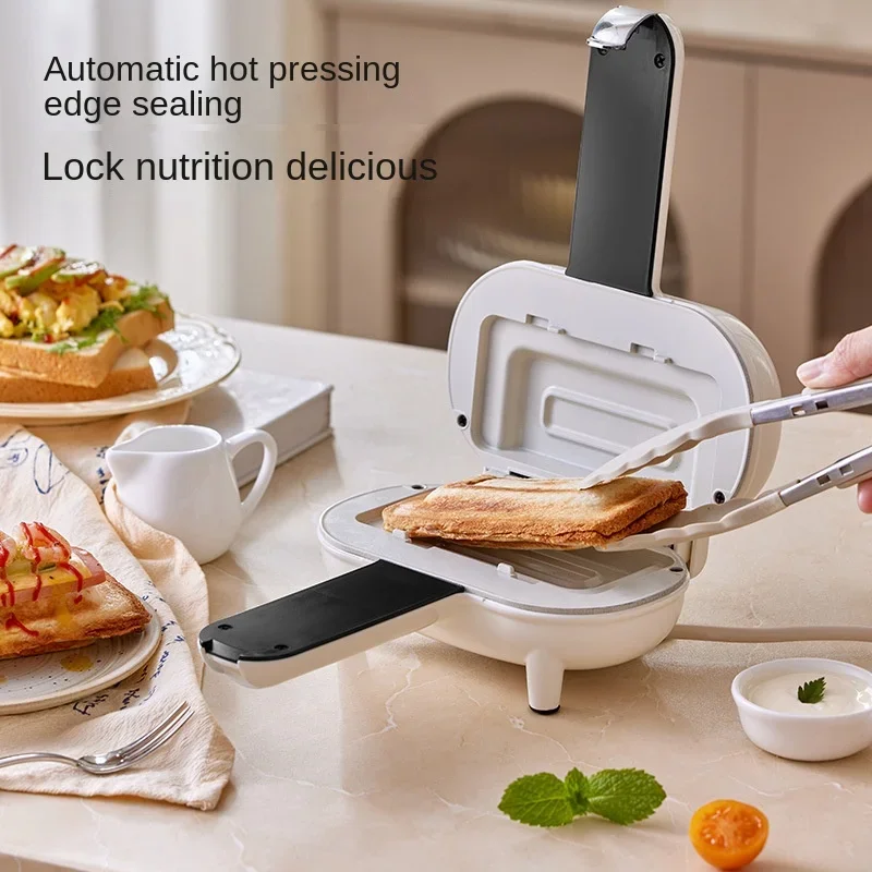 Sandwich Press Panini - เครื่องทำอาหารเช้าอเนกประสงค์ 1 ชิ้น เครื่องทำแซนวิชแบบกดร้อนขนาดเล็ก เครื่องปิ้งขนมปัง เครื่องทำพานินี่
