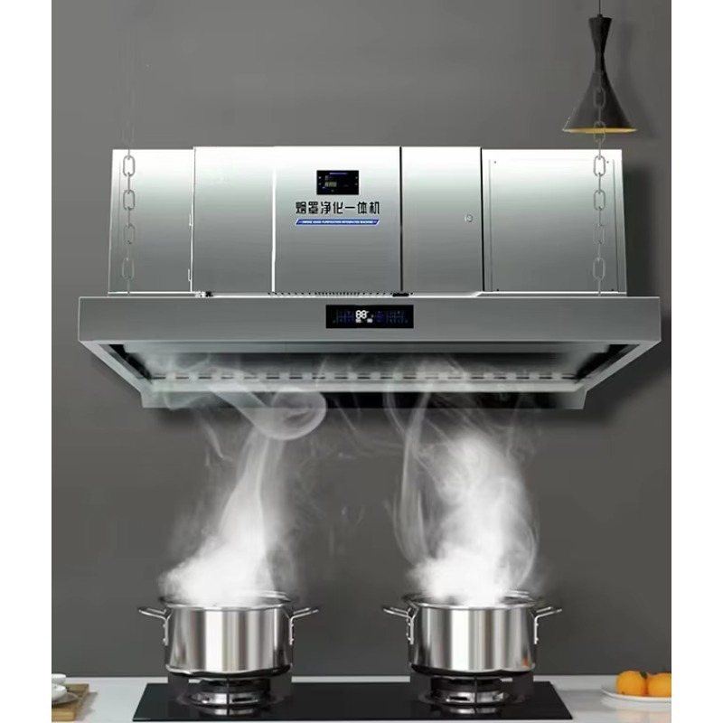 Commercial Exhaust Hood - เครื่องฟอกอากาศแบบไฟฟ้าสถิตในตัวสำหรับครัวเชิงพาณิชย์ พร้อมระบบระบายอากาศสำหรับร้านอาหาร