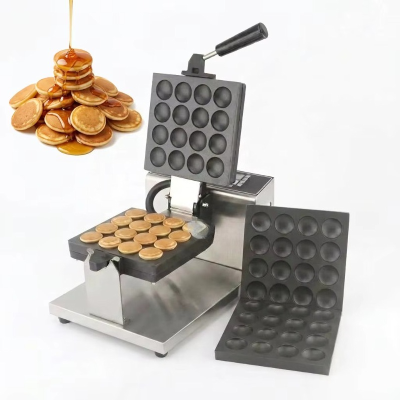 Sandwich Press Panini - เครื่องทำแพนเค้กมินิแบบไม่ติดกระทะ 16 หลุม สำหรับธุรกิจขนาดเล็ก พร้อมแผ่นทำแพนเค้กแบบเปลี่ยนได้