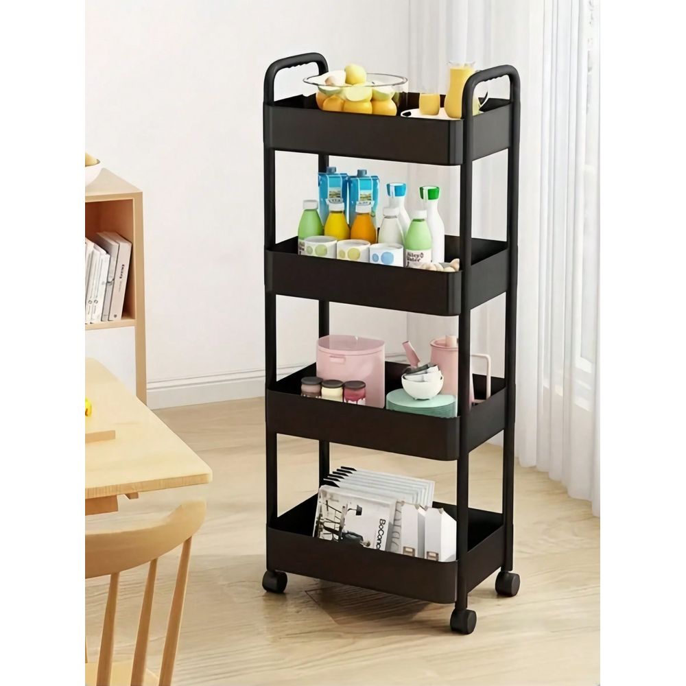 Commercial Kitchen Small Space - รถเข็นเก็บของแบบล้อเลื่อน 3/4 ชั้น สำหรับงานหนัก - ชั้นวางของขนาดเล็กแบบเคลื่อนที่ได้