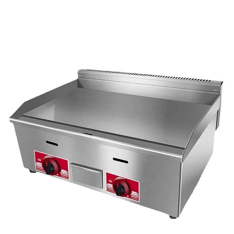 Commercial Kitchen Griddle - เตาย่างแบบแผ่นเหล็กสแตนเลสสำหรับร้านอาหารฟาสต์ฟู้ด เตาปิ้งย่างเชิงพาณิชย์ เตาบาร์บีคิวแบบแผ่นเหล็ก เตาแผ่นเหล็กใช้แก๊ส