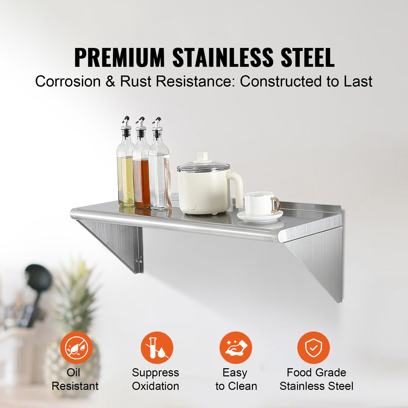 Commercial Kitchen Wall Shelves - ชั้นวางของสแตนเลสขนาด 12