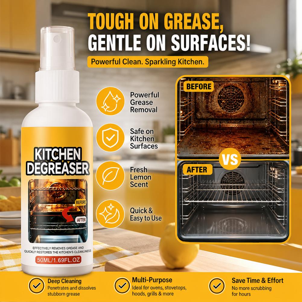 Commercial Kitchen Grease Cleaner - สเปรย์ทำความสะอาดคราบไขมันในครัว ใช้ได้กับวัสดุหลากหลายชนิด กำจัดคราบสกปรกและไขมันได้อย่างมีประสิทธิภาพ สำหรับพัดลมดูดควัน เครื่องครัว และขจัดคราบสกปรกในครัว
