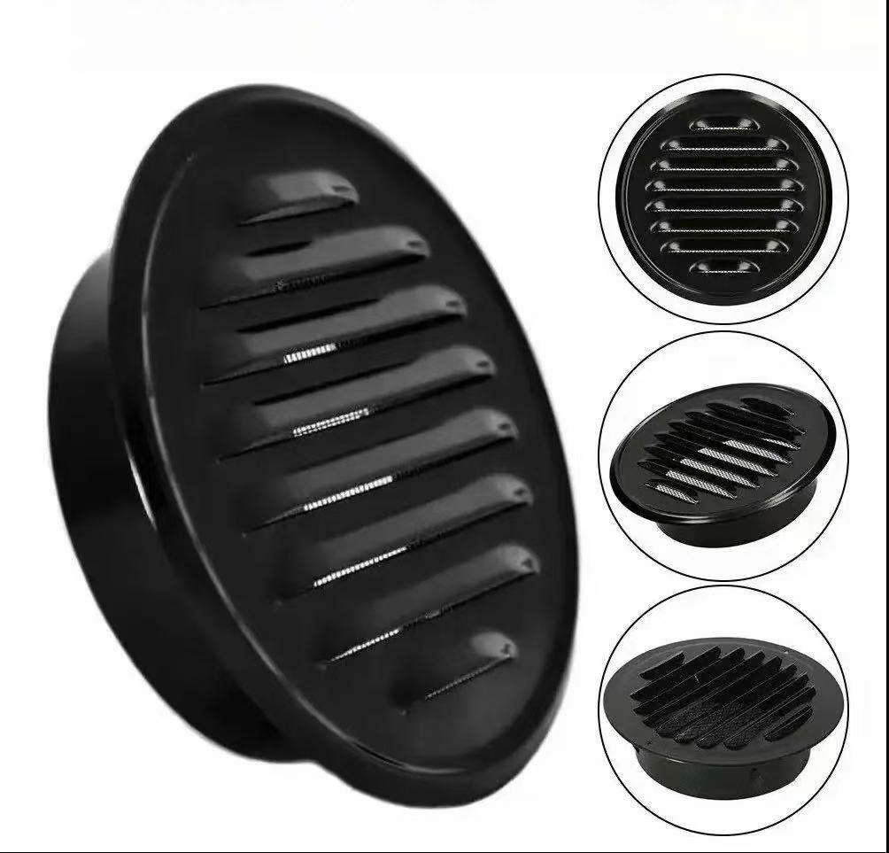 Commercial Kitchen Vent Hood - 1 ชิ้น ฝาครอบสแตนเลสแบบหัวแบน ช่องระบายอากาศภายนอกผนัง สำหรับดูดควันในครัวและระบายอากาศ