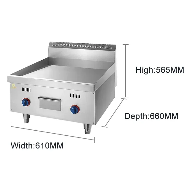 เตาแก๊สแบบแผ่นเรียบสำหรับร้านอ - Commercial Kitchen Griddle บทวิจารณ์และราคา