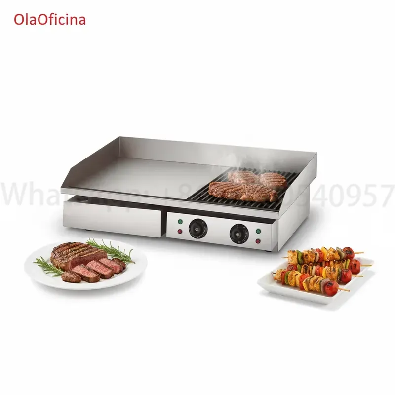 เตาย่างไฟฟ้าแบบมืออาชีพ 4.4 กิ - Commercial Kitchen Griddle บทวิจารณ์และราคา