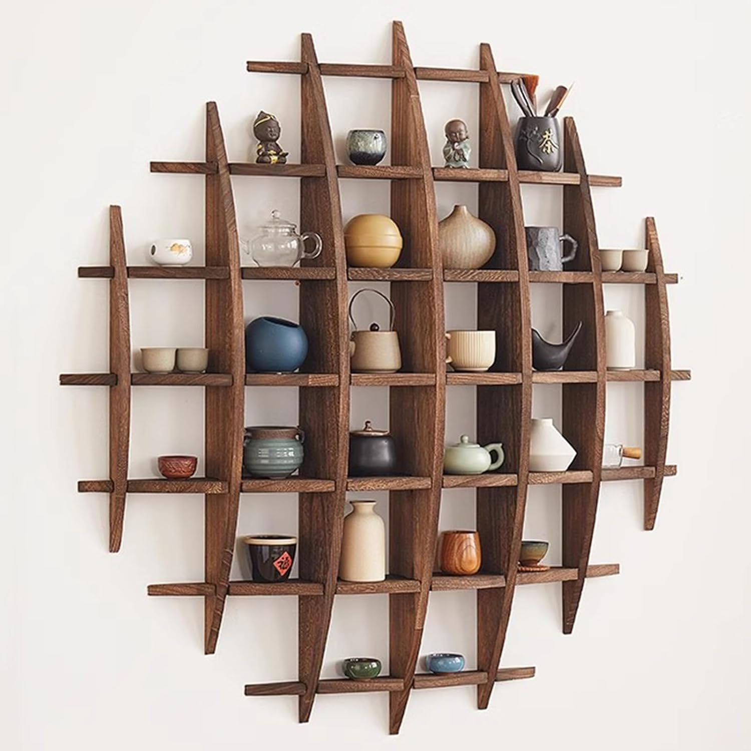 ที่วางถ้วยชาจีนไม้เนื้อแข็งติด - Commercial Kitchen Wall Shelves บทวิจารณ์และราคา