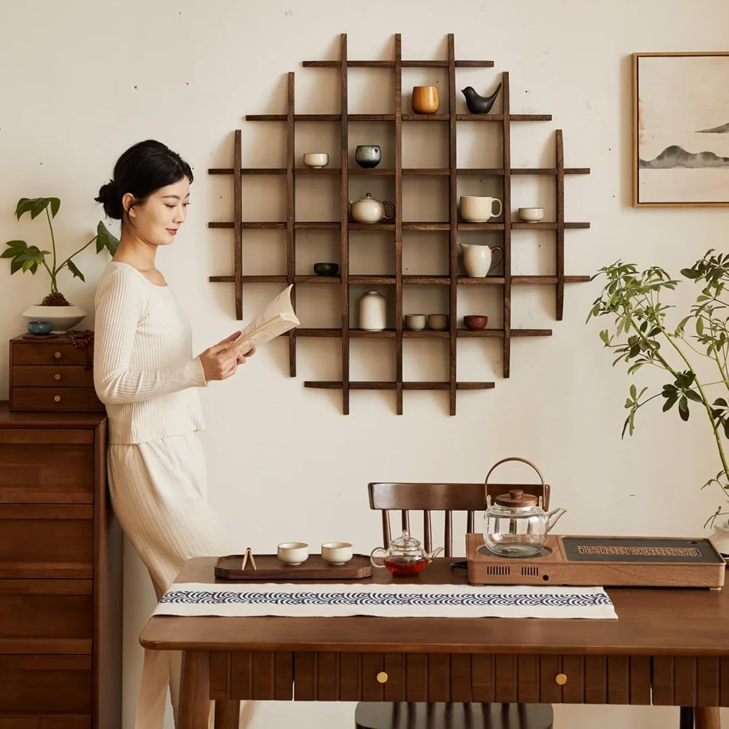 ที่วางถ้วยชาจีนไม้เนื้อแข็งติด - Commercial Kitchen Wall Shelves บทวิจารณ์และราคา