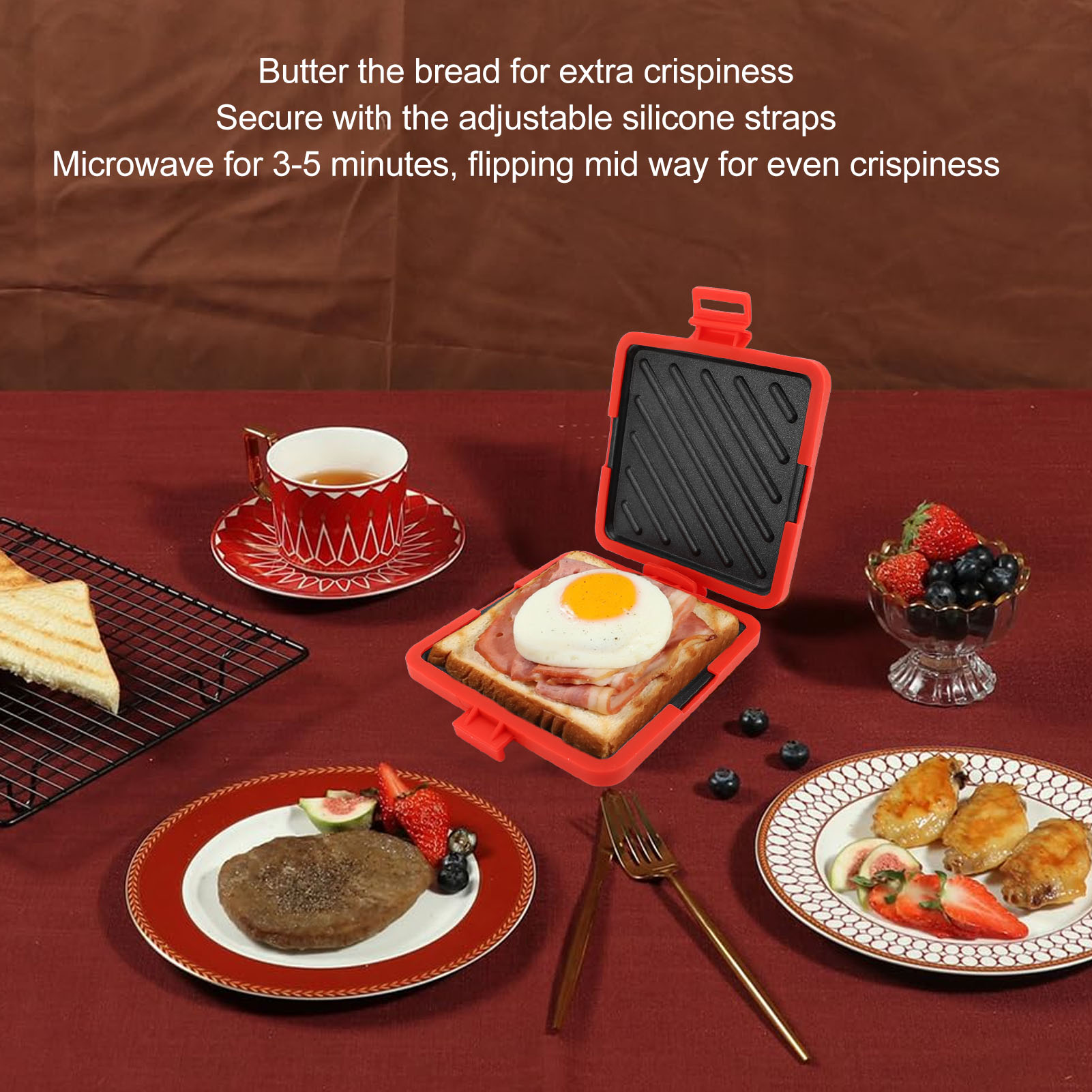 เครื่องทำขนมปังปิ้งในไมโครเวฟ  - Sandwich Press Panini บทวิจารณ์และราคา