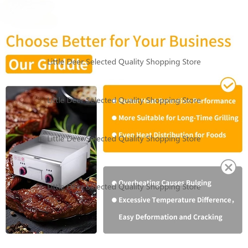 เตาปิ้งย่างแบบแบน ขนาด 16 มม.  - Commercial Kitchen Griddle บทวิจารณ์และราคา