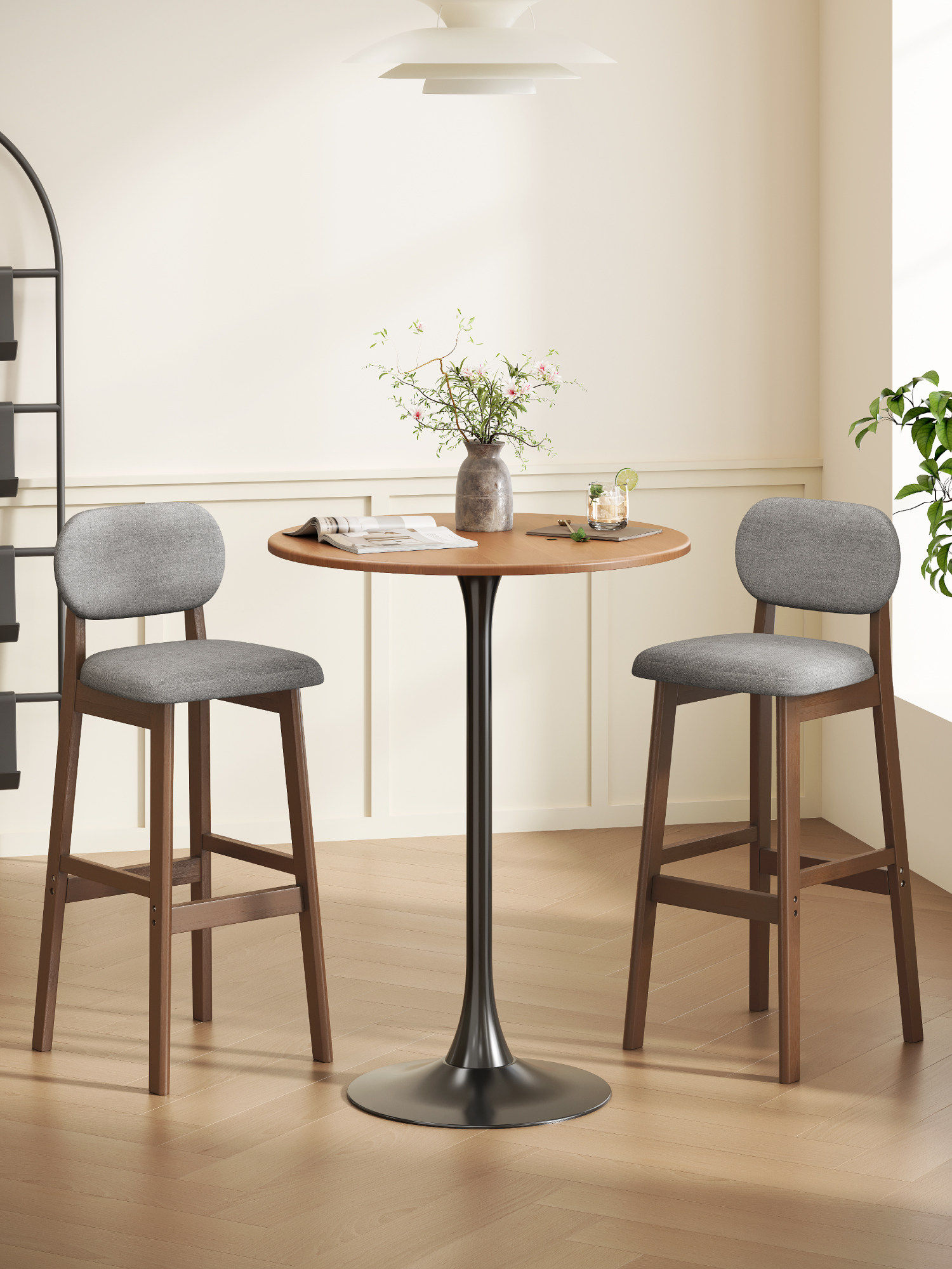 โต๊ะบาร์ทรงกลมทันสมัยพร้อมเก้า - Commercial Kitchen Small Space บทวิจารณ์และราคา