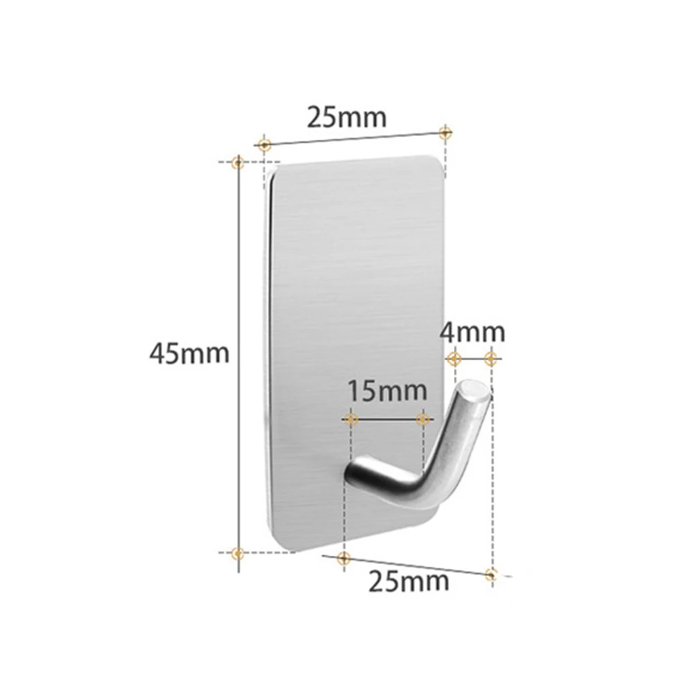 1-10 ชิ้นตะขอกาวตนเองสแตนเลสหน - Commercial Kitchen Wall Shelves บทวิจารณ์และราคา