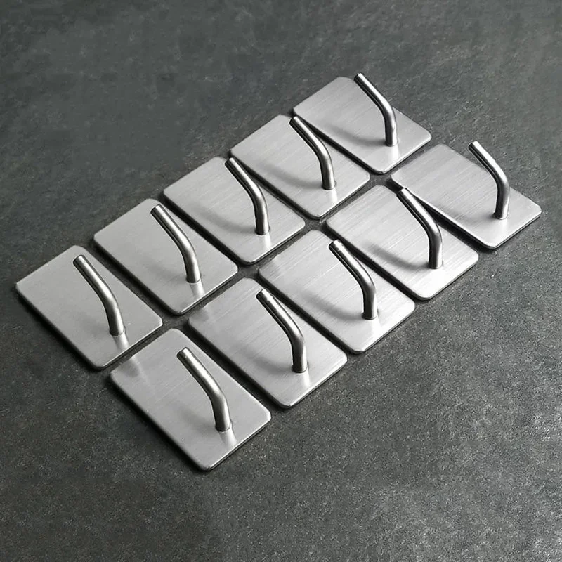 1-10 ชิ้นตะขอกาวตนเองสแตนเลสหน - Commercial Kitchen Wall Shelves บทวิจารณ์และราคา