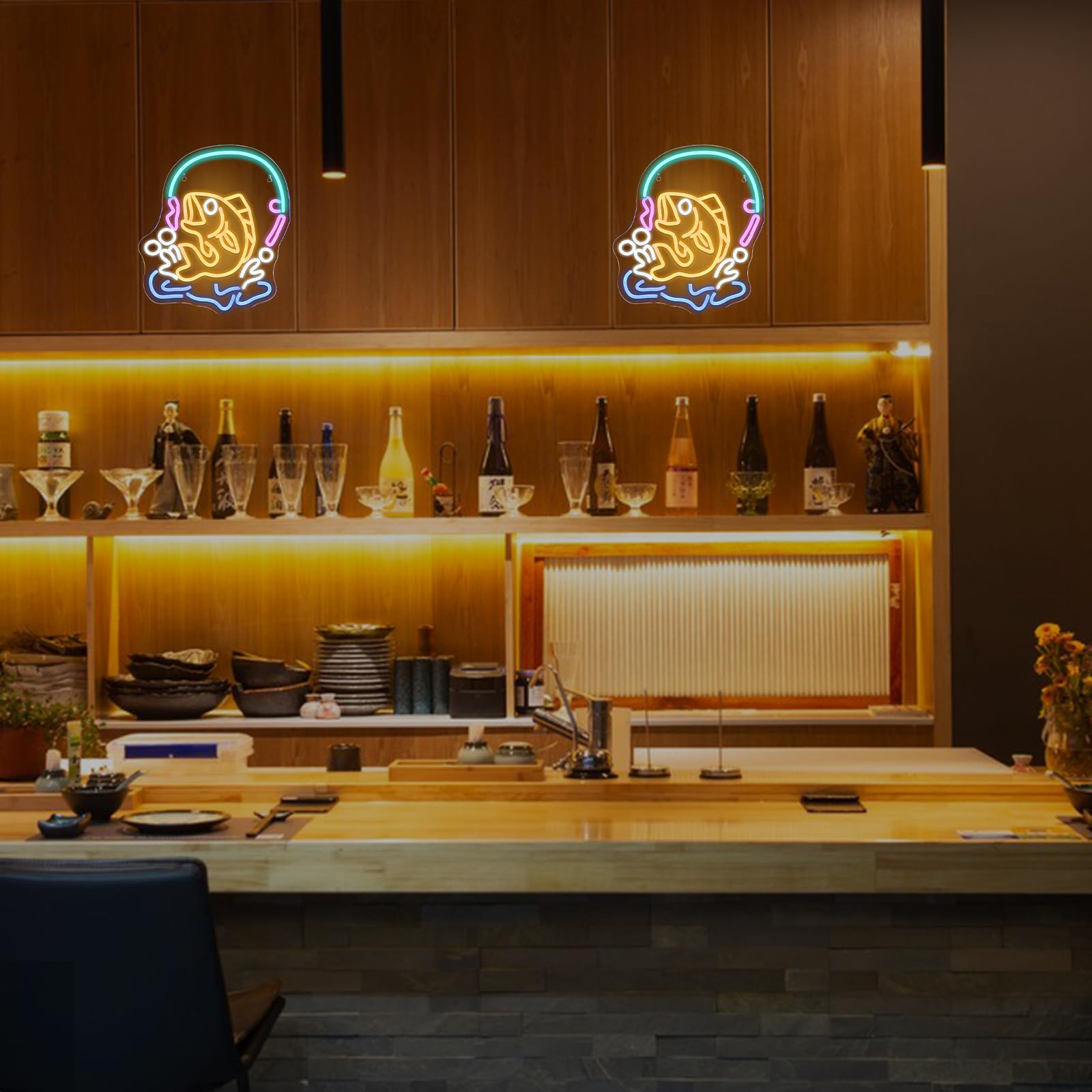 ป้ายไฟนีออนตกปลา ไฟ LED รูปปลา - Commercial Kitchen Lighting Design บทวิจารณ์และราคา
